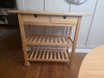 : IKEA FÖRHÖJA Solid Wood Kitchen Cart / Island