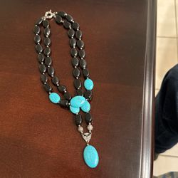 Onyx And Turquoise Necklace 
