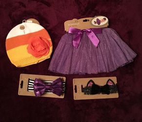 Tutu $10 Headbands and knit hat $5 each