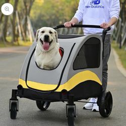 Pet Stroller for Large Dogs Foldable Pet Cat Travel Carriage Stroller 4 Wheels