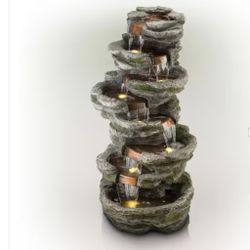 Rainforest Rock Water Fountain With LED Lights