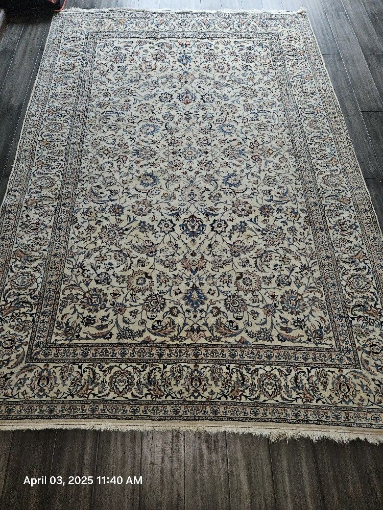 Handmade Persian Nain Rug. Wool And Silk. 4 Laa. Great Condition