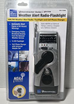 Storm tracker Vector VEC172WB Weather Alert Radio Flashlight Cell Phone Charger