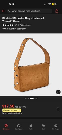 Studded shoulder purse each $15
