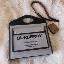 Burberry Medium Pocket Bag - Black/Tan