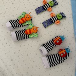 Infant Rattle Socks and Arm Bands
