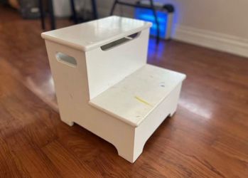 Toddler step stool with storage