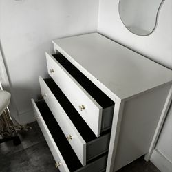 White Dresser With 3 Storage Spaces 