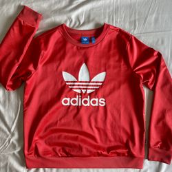 Adidas Originals Trefoil Sweatshirt – Red – Size Small – Unisex Pullover 