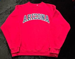 Men Large Vintage Gear For Sports University of Arizona Red Crewneck Sweatshirt