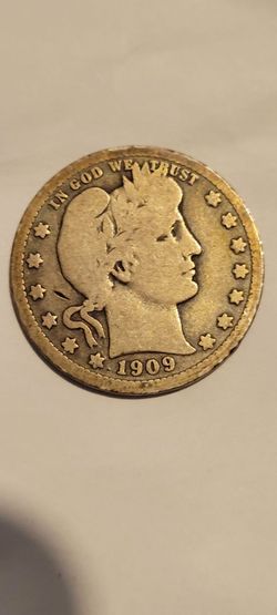 1909 Barber Silver Quarter - VG Condition - Nice Details