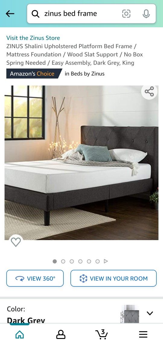 Zinus King Size Bed With Side Table