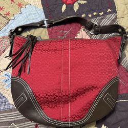 Coach red and brown boho soho purse OBO