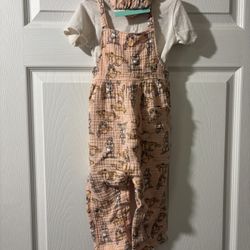 Bambi Romper Overall 3 Piece Set Size 24 Months 
