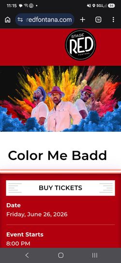 *6/26 TWO Color Me Badd tickets*