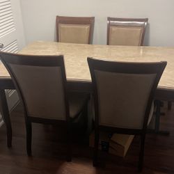 Marble Top Dining Table With 4 Chair