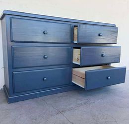 Large 6 Drawer grey pine