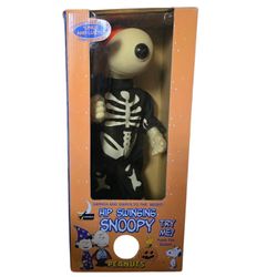 Vintage Gemmy Peanuts Hip Swinging  Snoopy Halloween Skeleton Costume