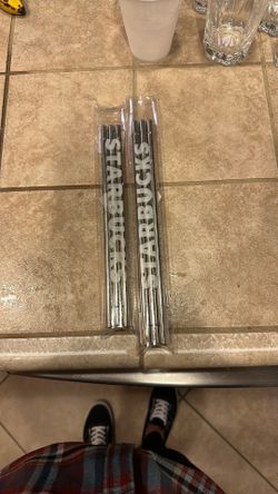Brand new Metal Straws From Starbucks 6 Total