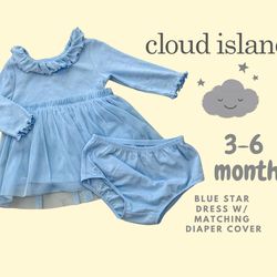 3-6 Month Cloud Island Baby Girl Blue Star Dress