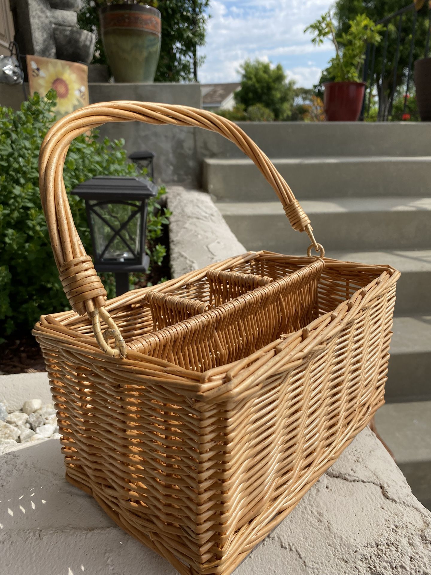 Wicker Utensil /Napkin Holder