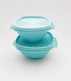 Set of 2 Tupperware brand storage containers with lids