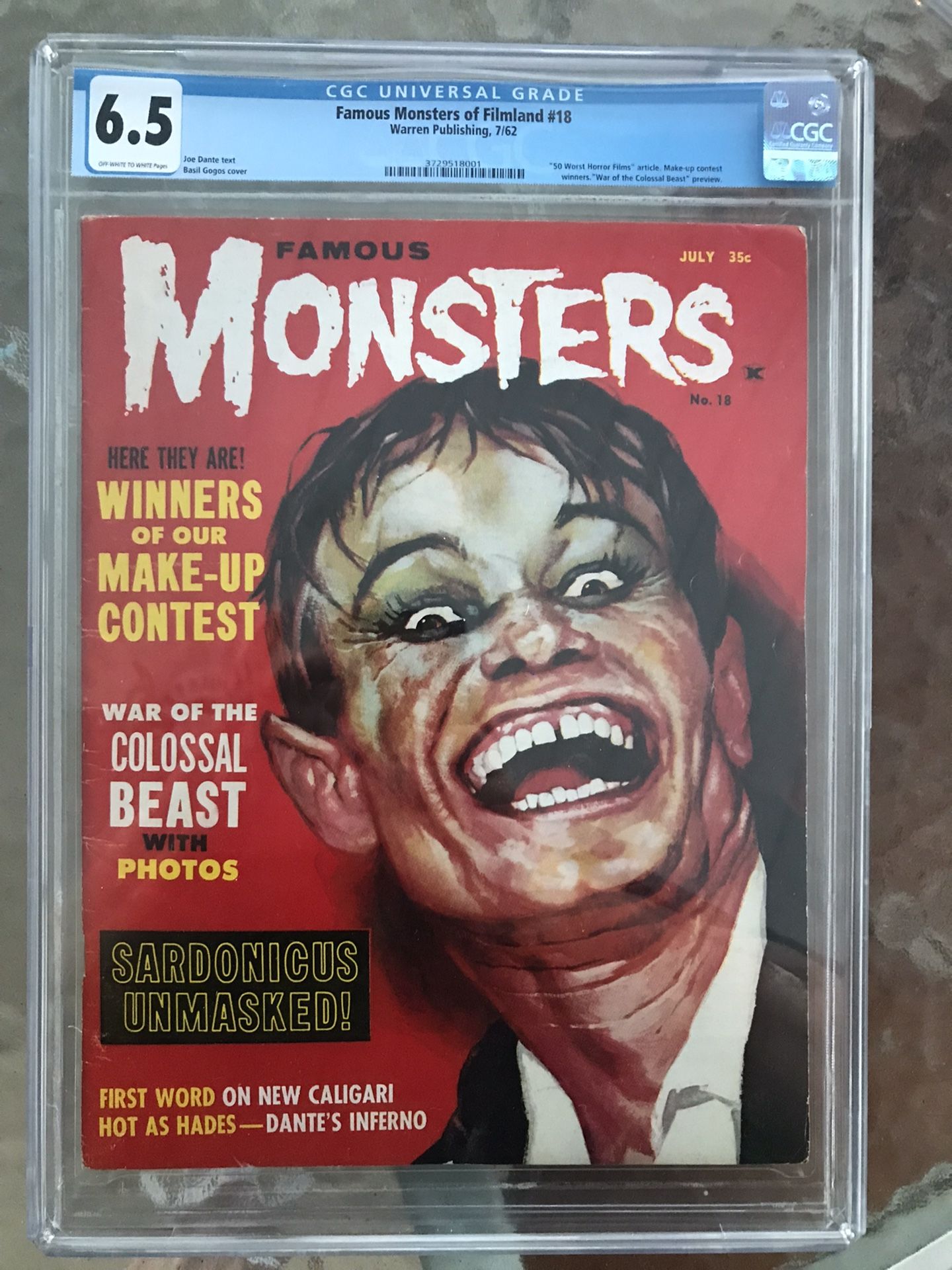 Famous Monsters of Filmland #18 (1962) CGC 6.5 — “50 Worst Horror Films”