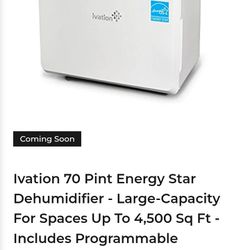 Ivation 70 Pint Dehumidifier $60 OBO