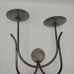 Wrought Iron Vintage Double Candle Wall Sconce