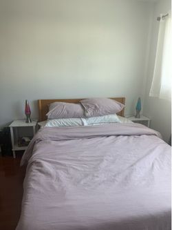 Queen solid wood bed frame