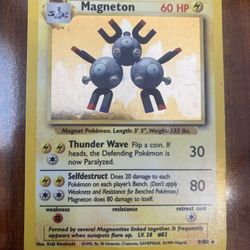 Pokemon Magneton 9/102 Base Set Vintage Rare Holo MP