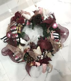 Holiday Wreath For Front Door Hand Made comes With Door Hook And Storage Container MAKE OFFER