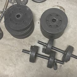 Weights and barbell