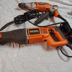 Rigid Sawzall And Drill With Handle