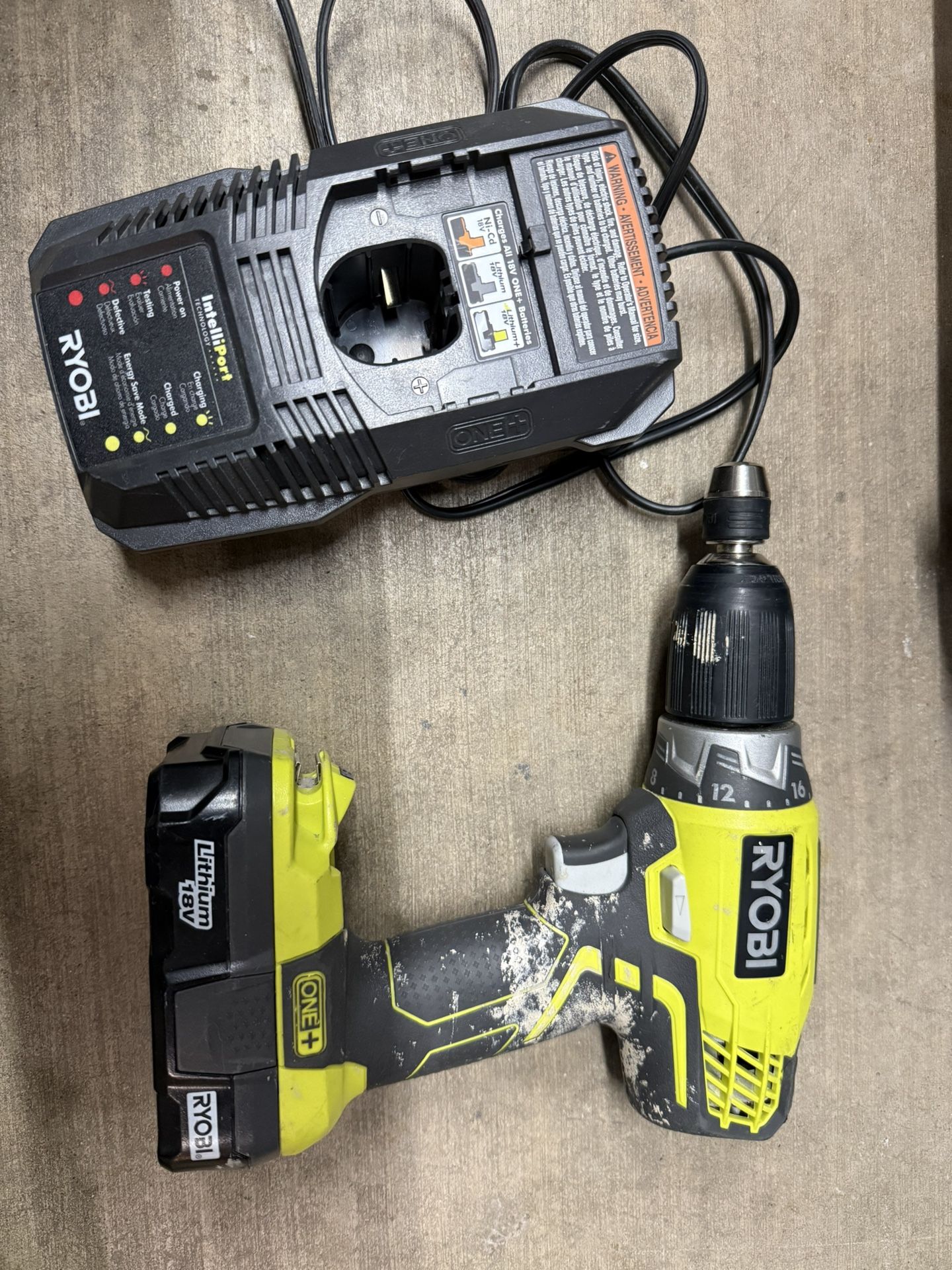 Ryobi Drill, Battery, Charger, And Drill Bit Sets