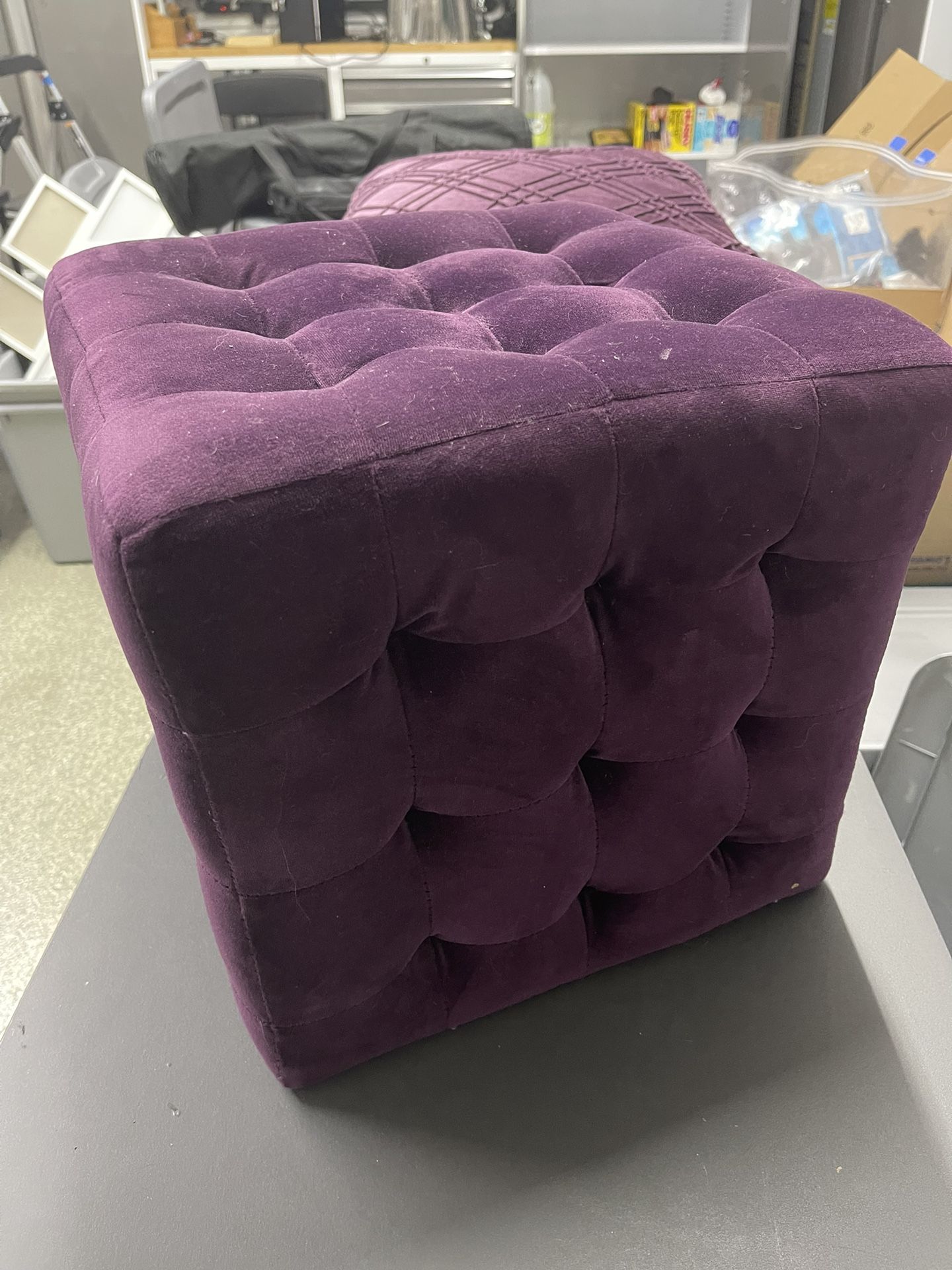 Purple mini ottoman square