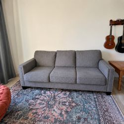 Gray 3-Seat Sofa – Clean & Good Condition