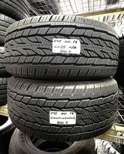 ✅ 2 Used Tires 275/60R17 CONTINENTAL CROSSCONTACT LX SPORT ALL SEASON 275 60 17