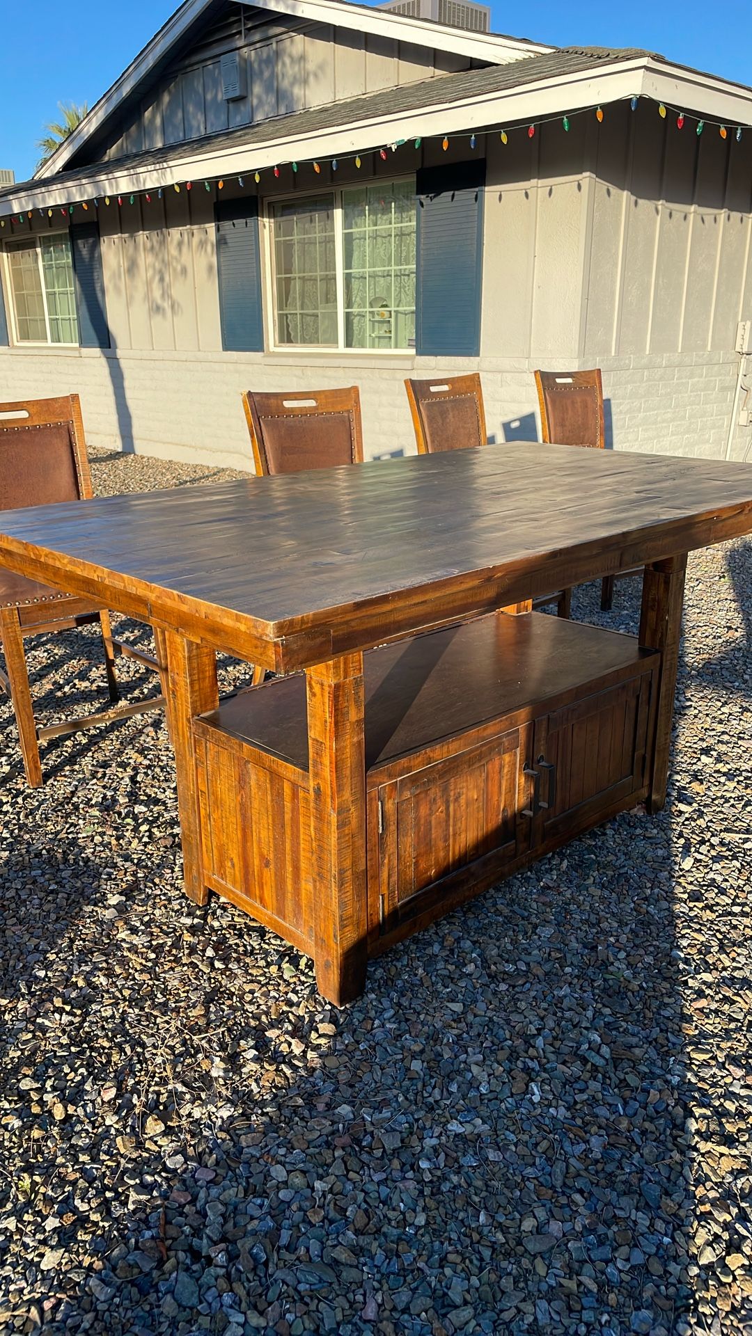 Solid Wood Dining Table With Chairs