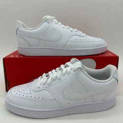Women's Nike Court Vision Low Casual Shoes - Triple White - Size 6.5, 7, 7.5, 8, 8.5, 9