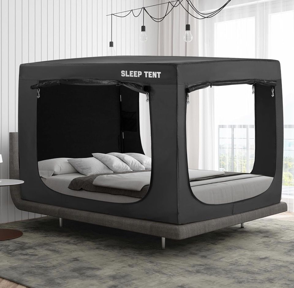 Bed Tent Queen Bed Canopy Tents - Portable Dream Tent Indoor Sleeping 93% Blackout Tents