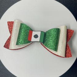Hair Bow - Mexican Flag