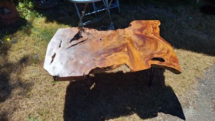 NICE LIVE EDGE WOOD SLAB COFFEE TABLE HAIR PIN LEGS