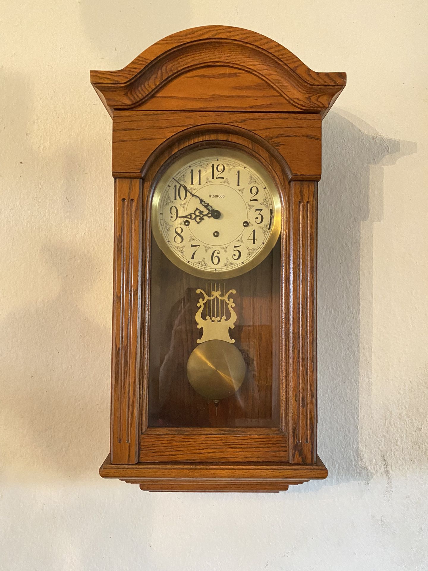 Westwood Three Chimes Walnut Antique Clock