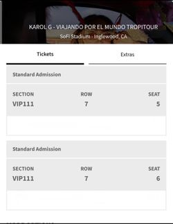 Karol G/Becky G VIP tickets Aug 15