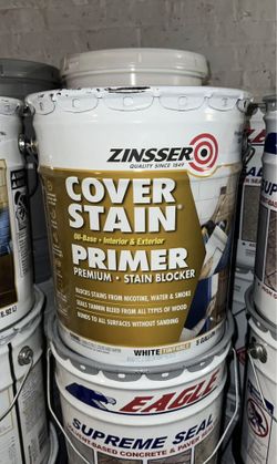 Zinsser Cover Stain 5 gal. White High Hide Oil-Based Interior/Exterior Primer and Sealer