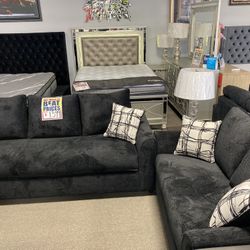 Black Sofa And Loveseat Set | Easy Financing Available 