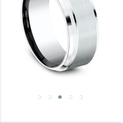 Benchmark Cobalt Satin Center Step Edge Comfort Fit Band | 9mm