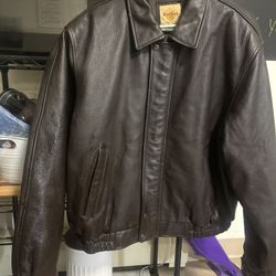 Vintage 90’s Hard Rock Brown Biker Leather Jacket - Medium