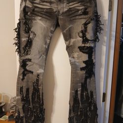 Mens Size 38 Smoke N Rise Stacked Flare 